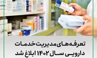تعرفه های مدیریت خدمات دارویی سال 1402 ابلاغ شد