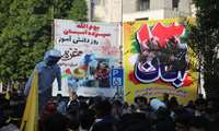 همراهی رئیس دانشگاه علوم پزشکی هرمزگان با مردم در راهپیمایی 13 آبان